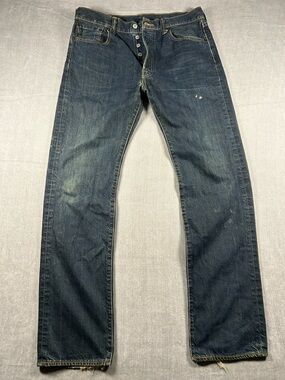 Levi's 501 Vintage Wash Straight-Leg Jeans in Dark Blue W33 L32